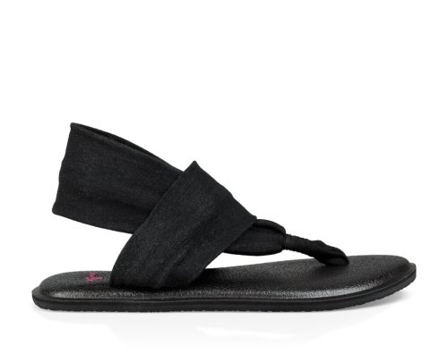 Sanuk Kids Yoga Sling Burst Black Sandals | WUEIMN720